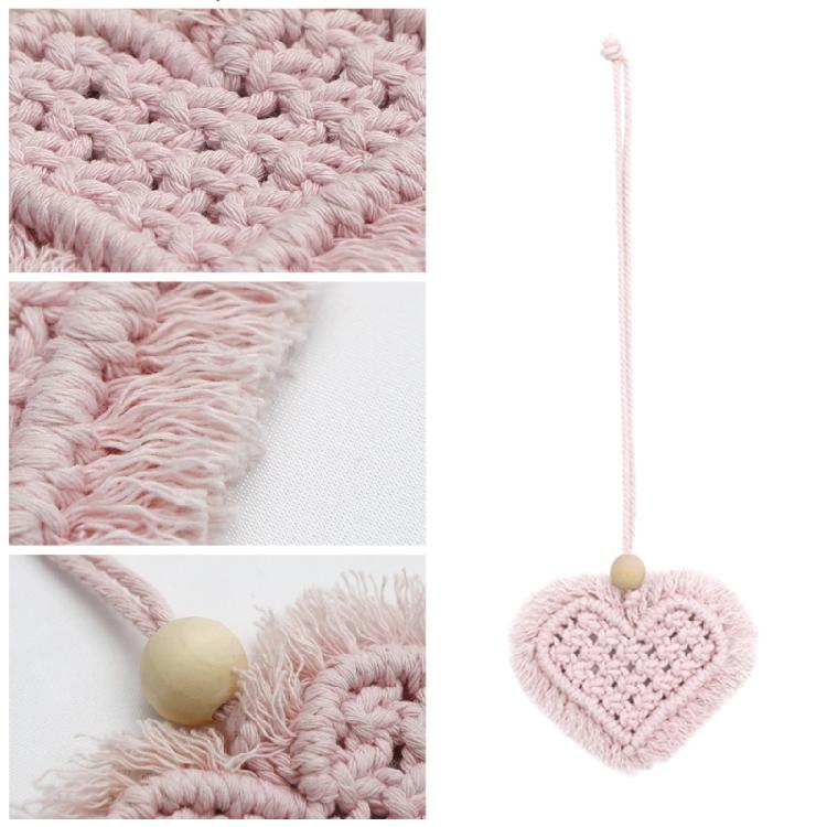 Fashion Car Home Garden Hand-woven Love Pendant Auto Rear View Mirror Ornament