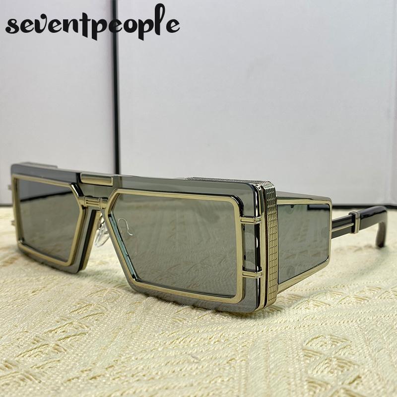 Small Rectangle One-Piece Punk Sunglasses Men Luxury Brand Vintage Shield Goggle Eyewear For Male Trendy Outdoor Sunglass