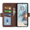 For Motorola Moto G24 Power Shockproof Case Calf Texture Leather Stand Wallet Phone Cover