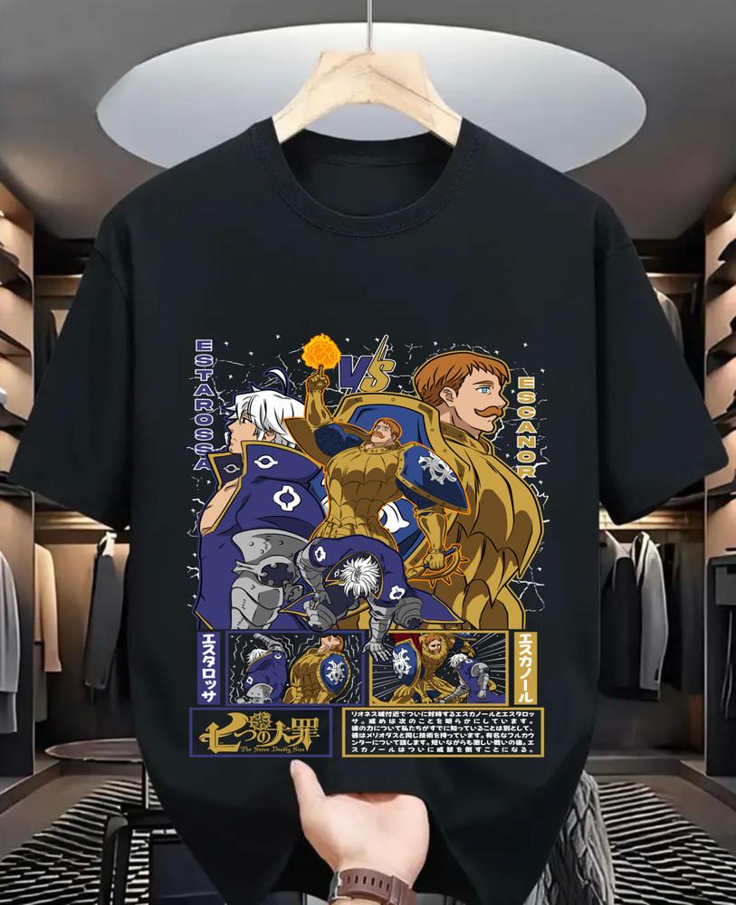 

Эсканор Семь смертных грехов,nanatsu taizai,Хоук,Бан,Аниме Унисекс Мягкая футболка 3XL
