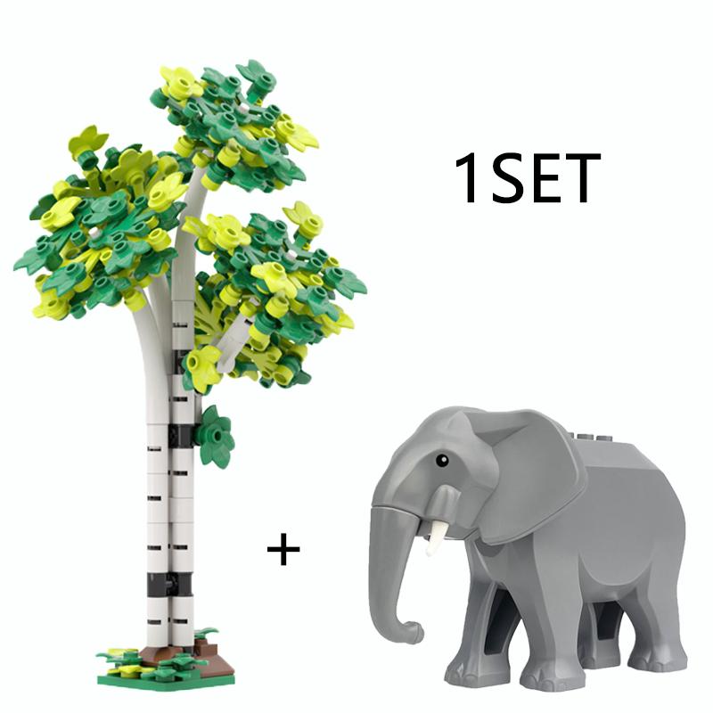 MOC Bausteine Spielzeug Modell DIY Kreative Steine Baum-Sets Bauen Garten Pflanze Wald Zusammenbauen Natürliche Stadt Straßenansicht Park Dschungel