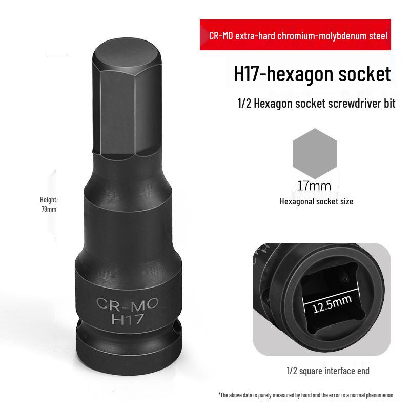 1/2'' Torx Impact Hex Bit Wrench with Magnetic Chrome Molybdenum Steel Head