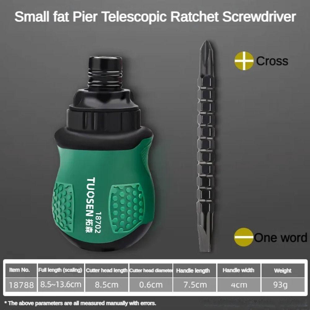 Short Handle Phillips Screwdrivers Cross Groove Shaped Screwdriver Ratchet Screwdriver  Hand Tool