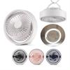 New Arrival Battery Rechargeable Mini Desk Table Fan Portable Angle Adjustable Hanging Wall Ceiling Camping Fan with LED Light