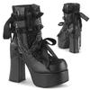 Fashion Bowknot Ankle Boots Women Gothic Vintage Round Parker Square Heel Platform Flat Boots Punk Ladies Party Shoes