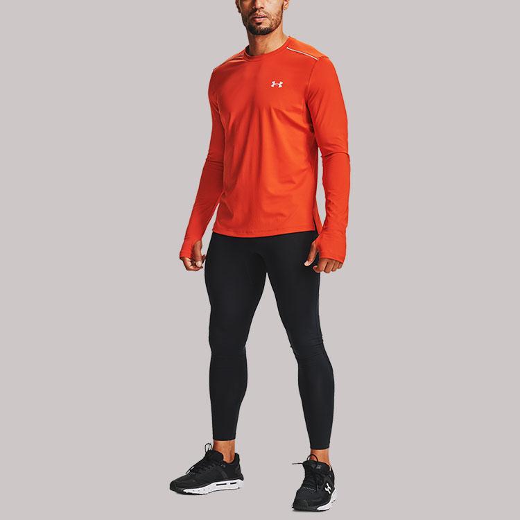 Under Armour Empowered Solid Color Athletic Slim Fit Crew Neck Long Sleeve T-Shirt Men tops Deep-Orange 1356148-830