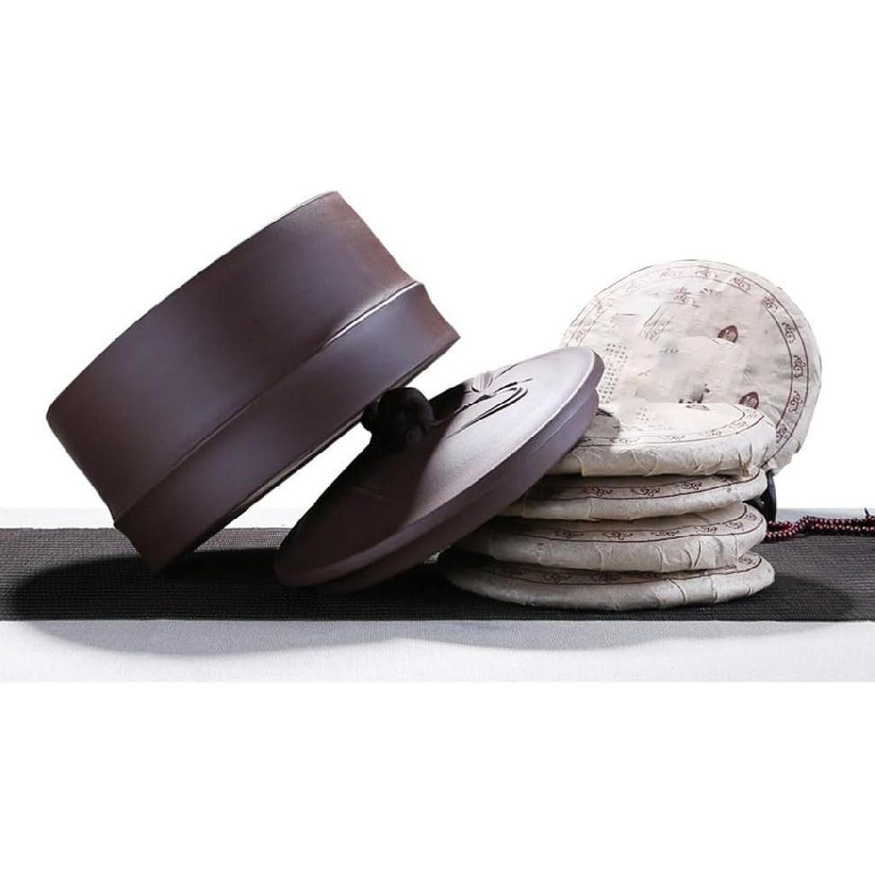 GSOUL Lata de Té Almacenamiento de Té Tarro para Pastel de Té Lata de Té de Arcilla Púrpura Tanque de Té Lata de Té para Despertar Tarro de Almacenamiento(Para ti:Pequeña)