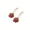 2pcs European American Creative New Colorful Flower Inlaid Rhinestone Earrings Women's Atmosphere Ethnic Wind Closed Ear Hook