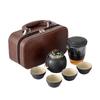 Kung Fu Travel Tea Set: Coarse Pottery Teacup Set with Customizable Logo for Office or Business Trips