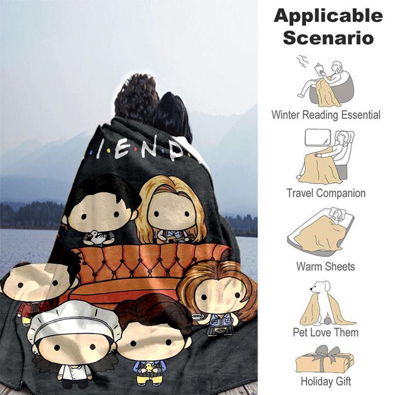1pc s TV Show Chibi Characters Blanket Cute Cartoon Throw Blankets for s, Soft .B036