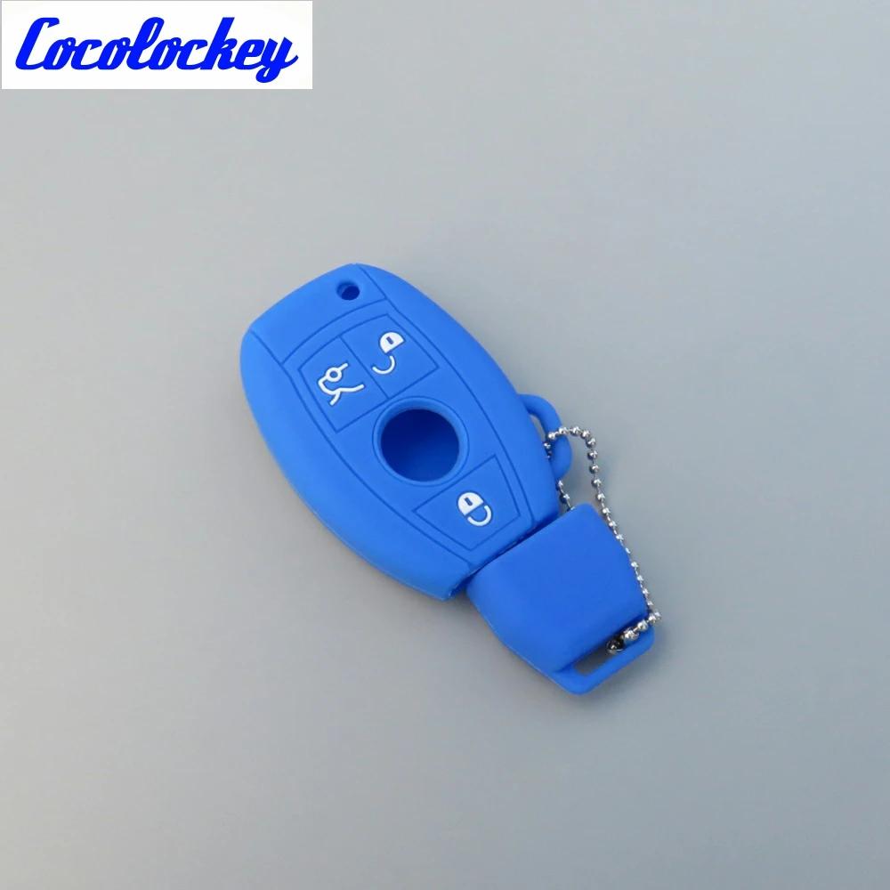 Cocolockey Silicone Car Key Cover Rubber Key Fob Case Holder Fit For Mb W203 W211 Clk C180 E200 Amg C E S C Protector 3 Button