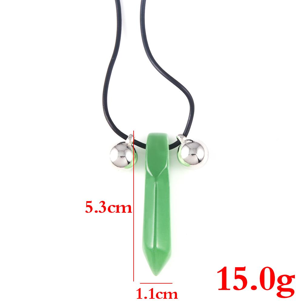 Anime Ninja Necklace Cosplay Props Tsunade Gemstone Natural Jade Pendant Talisman Necklace For Women Men Jewelry Charm Gifts