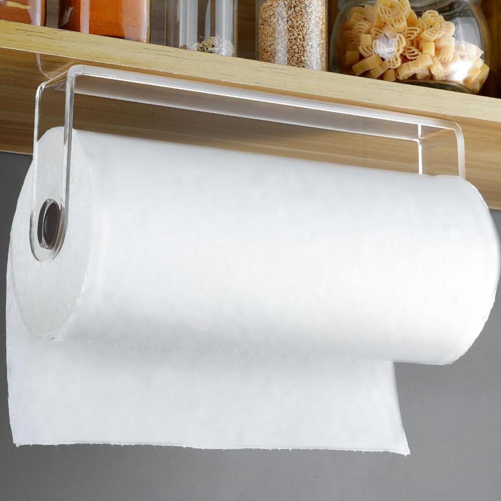 

Black White Paper Towel Holder under Cabinet Kitchen Roll Dispenser Storage Organizer белый