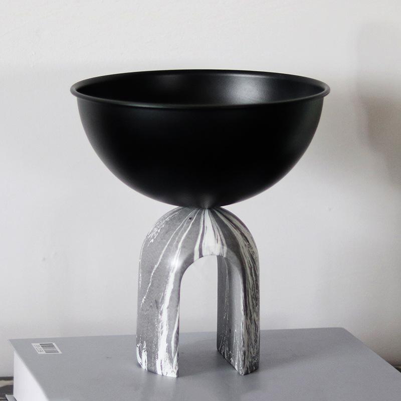 Geometric Arch High Foot Fruit Tray, Desktop Ornament, Metal Tray, Snacks, Nut Bowl, Home Living Room Decoration Ornament