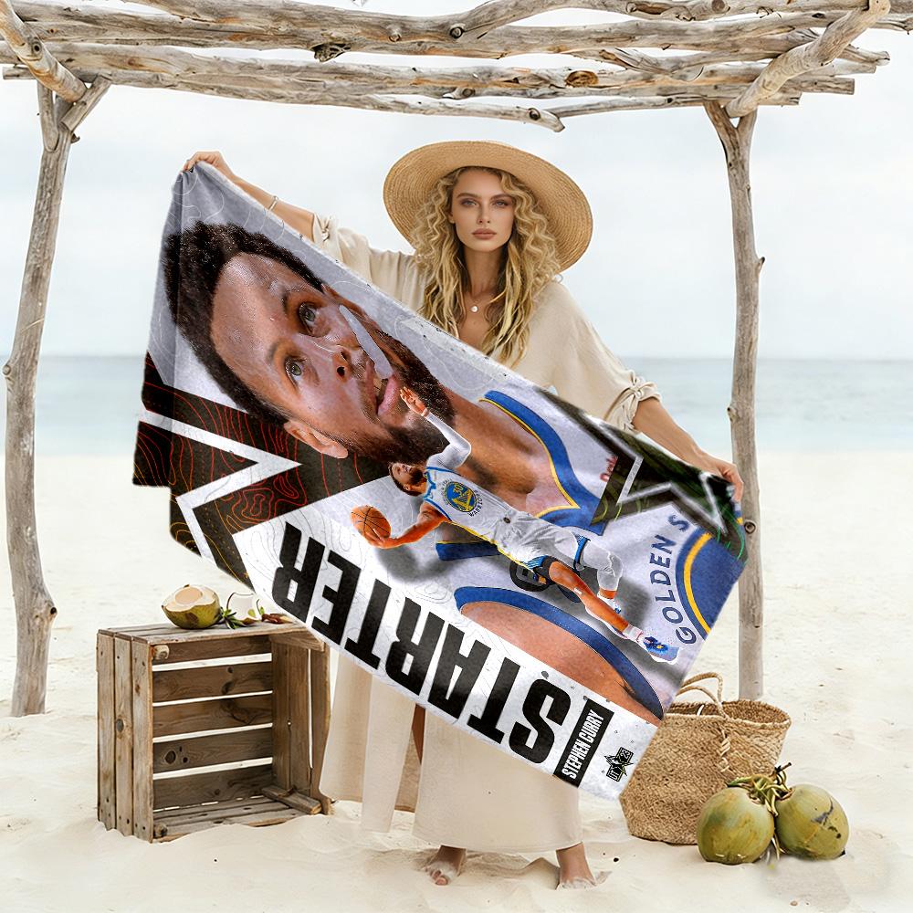 Steph Curry Star Game Out Beach Towel Super Soft & Absorbent Comfortable Lightweight Perfect for Traveling Yoga Camping and Swimming
