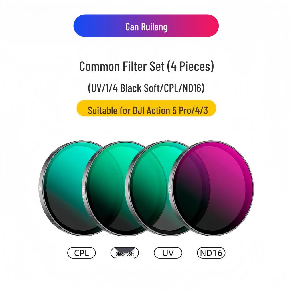Adjustable ND & CPL Filter for DJI Action 5 Pro/4/3 Cameras
