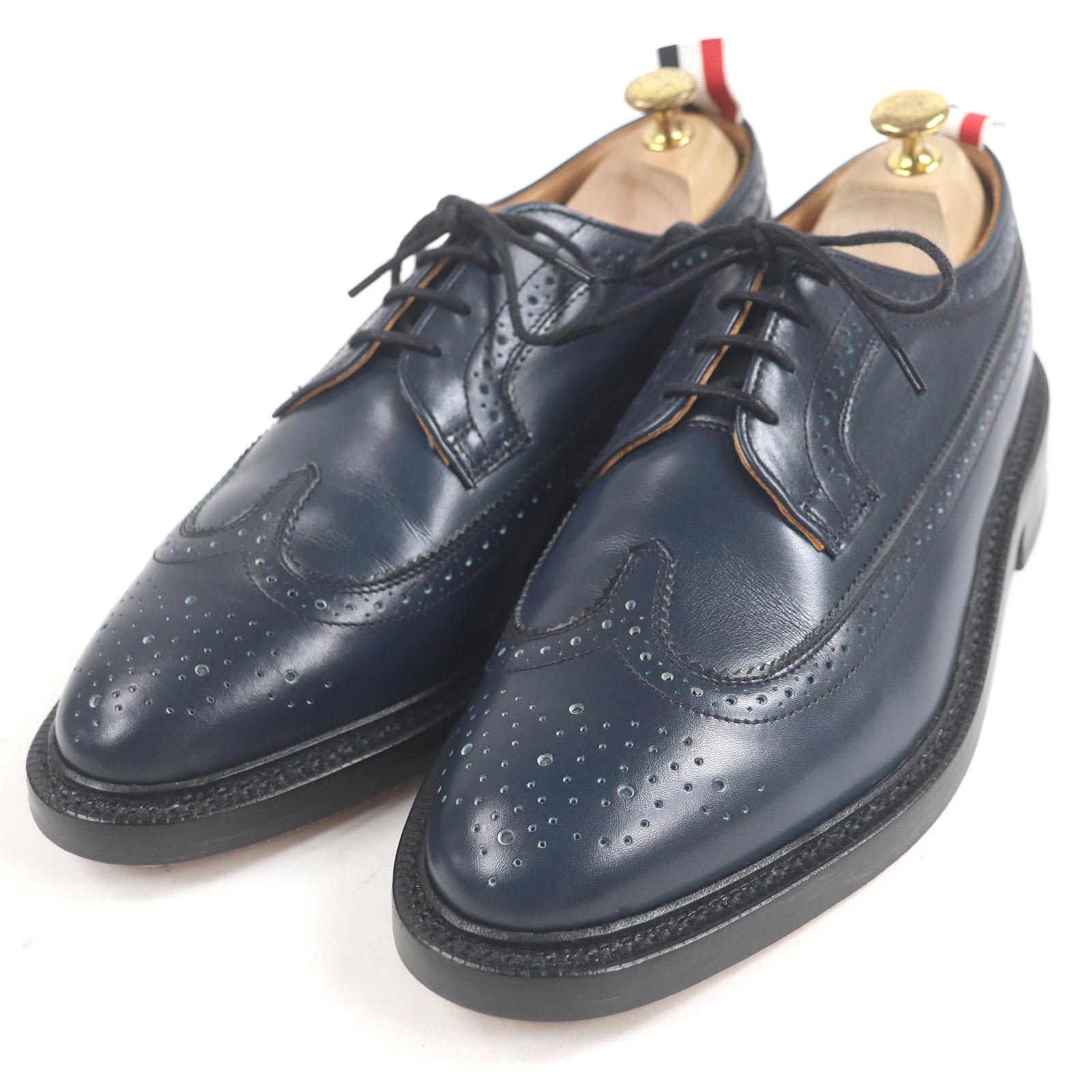 

THOM BROWNE Dress shoes Wingtip Full Brogue Navy leather mens 8 Used