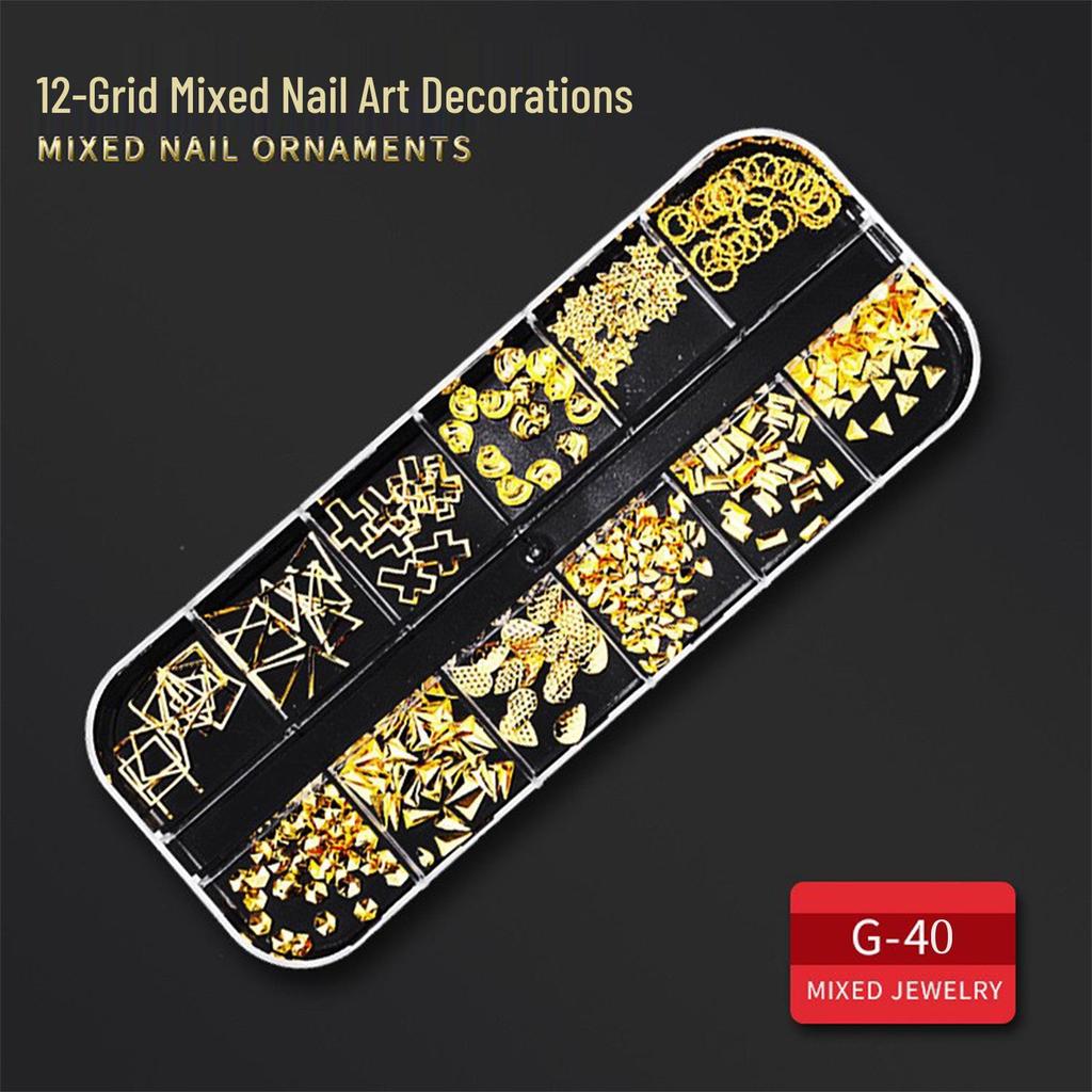 60 Nail Art Accessories: Rhinestones, Pearls, Rivets & Alloy Designs