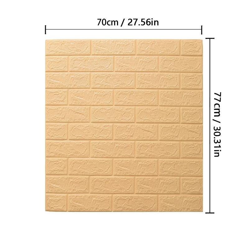 77cm*70cm 3D Wall Sticker Imitation Brick Bedroom Home Decor Waterproof Anti-mold Self-adhesive DIY Wallpaper For Living Room