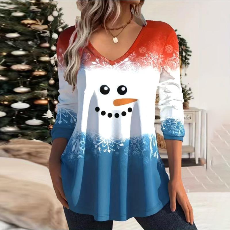 

JKASHDK Жіночі модні повсякденні блузки та сорочки з V-подібним вирізом і довгими рукавами весна-осінь XXL