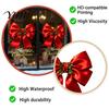 Seasonal Home Decoration Christmas Bow Window Sticker, Red Static Cling, Waterproof Holiday Glass Clings Removable PVC Decal for Windows Doors Decals