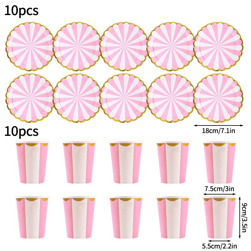 Disposable Party Paper Plate Birthday Decoration Disposable Birthday Plate Dishes Cup Baby Shower Wedding Disposable Camping