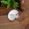 New enamel matte white conch flower elastic ring women's simple high-end geometric flower ring