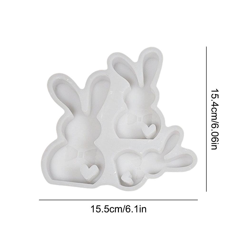 DIY Easter Bunny Silicone Mold Cute Rabbit Concrete Molds Gypsum Molds for Easter Decor