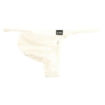 Bikini de tela La Pomme GUS 3D Estrecho Hecho en Pantalones Cortos Blancos para Hombre, Transparente, Ultrafino, Suave, Puntiagudo, Bolsillo, Laterales, Tiro Bajo, Bikini de Espalda en T, Japón,