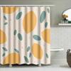 Leopard Print Shower Curtain Modern Decorative Design For Bathrooms Green Orange Leaves Pattern