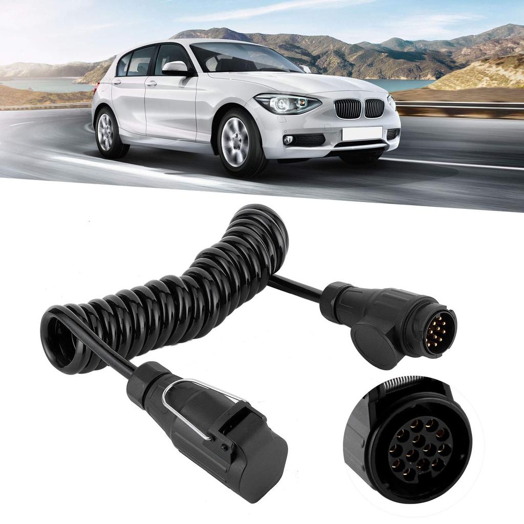 Trailer Cable, 13 Pin To 13 Pin Adapter Cable Trailer Plug Extension Spring Cord for Car Caravan RV