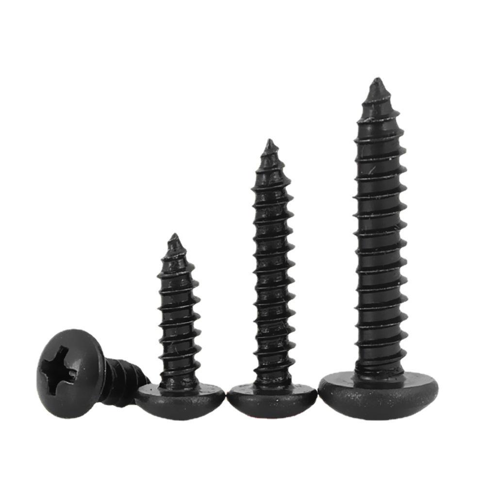 Black Stainless Steel Round Head Self-Tapping Screws M1.2-M6