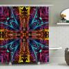 Colorful Bathroom Shower Curtain Abstract Artistic Design for Home Decor 3D Printed Waterproof Fabric In Pink, Yellow, Blue, Red