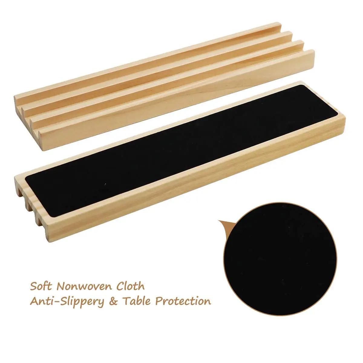 1pc Wooden Domino Rack Set, Domino Tray Storage Rack - Dominoes Not Included, Anti-Slip Domino Base Bracket