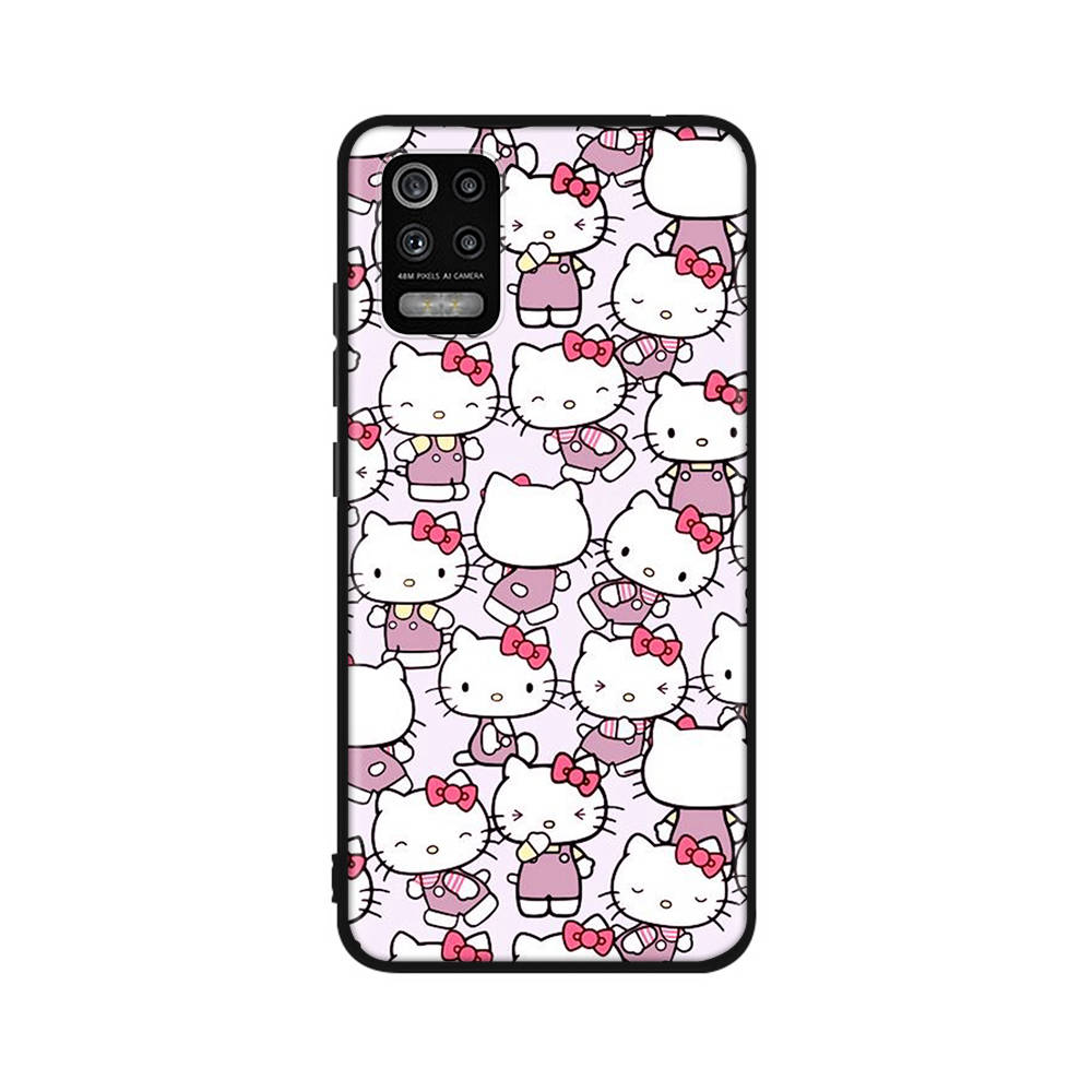 KT62 Cute Hello Kitty Case for Samsung A04 A14 A23 A34 A54 M23 M33 M52 M53 Realme 10 9 C30S C35 C55 VIVO Y02S Y21 Y33S Y51 X80 Pro Clear Cover