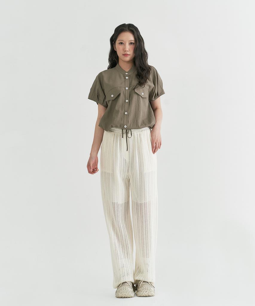 Peulleio Wide Fit Lace Pants _ Ivory