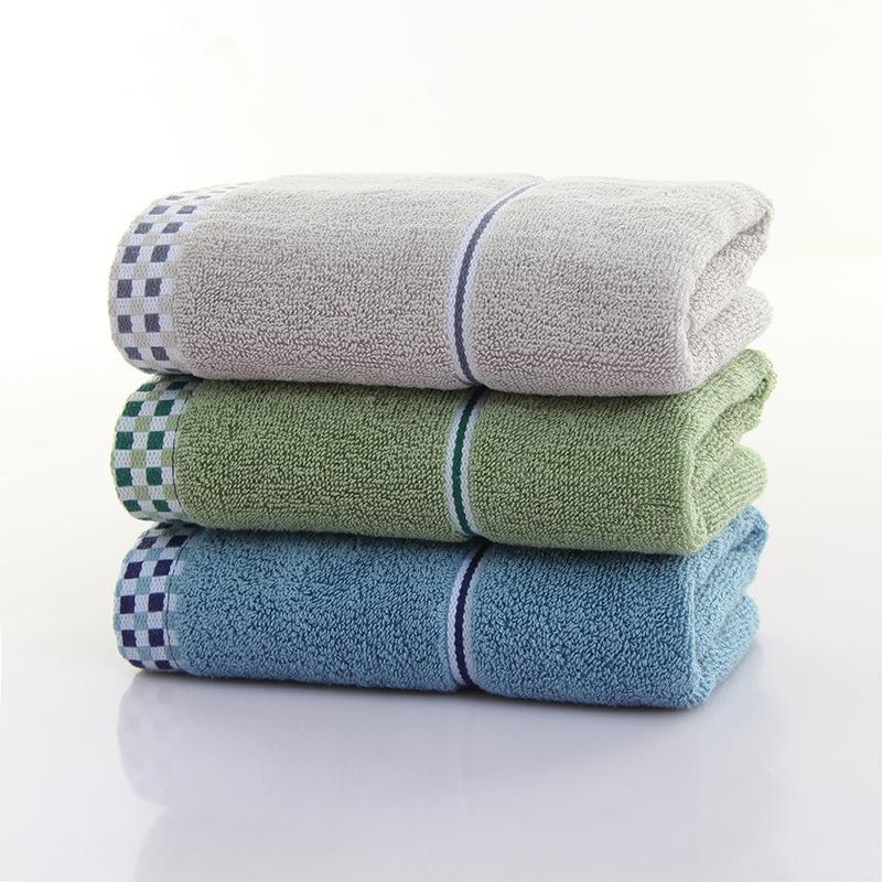 All-Cotton Three-Section Adult Face Towel - Thick Student Washcloth with Optional Logo
