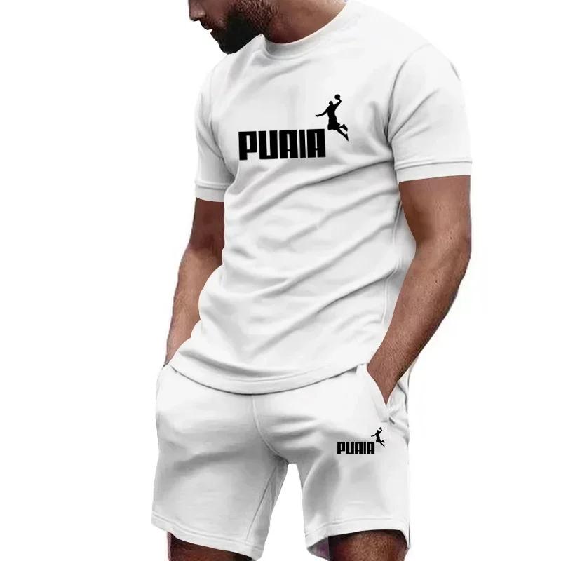 Completi Estivi da Uomo Tuta alla Moda Uomo Magliette a Maniche Corte+Pantaloncini Sportivi Completo Uomo Abbigliamento Casual da Uomo 5XL