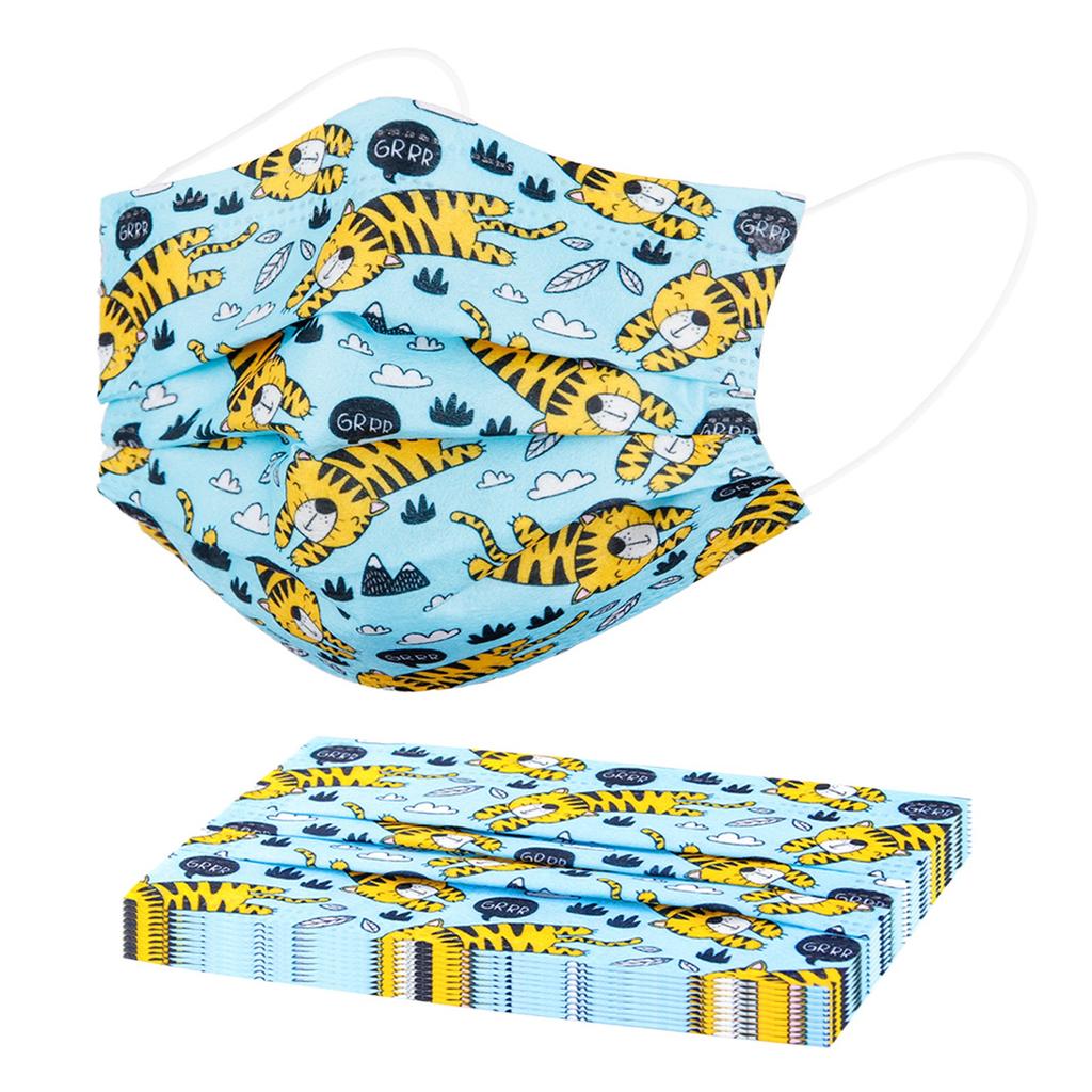 10PCS Children's Kids Disposable Face Mask Cute Print Facial 3Ply Masks