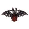 Bat Personality Exaggerated Design S925 Sterling Silver Inlaid With Natural Garnet Thai Silver Ring For Women