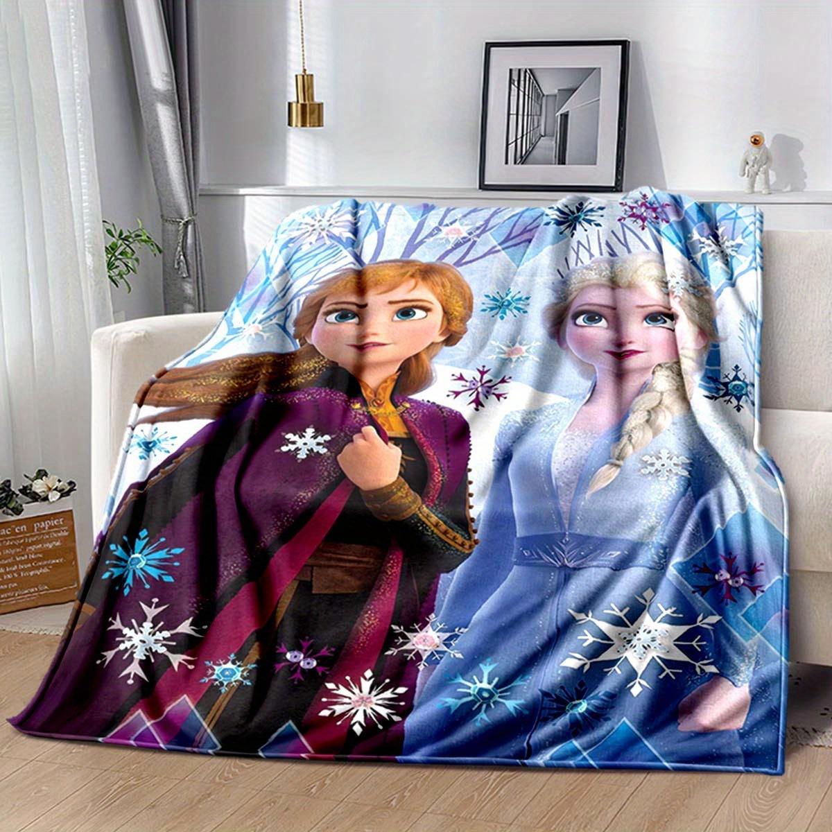 

1pc Elsa and Anna Printing for All Season, Cartoon, Office, Lunch Rest, Camping Talk, Car, Multifunctional Gift 130cmx150cm