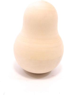 Vit trä Roly-Poly Mini (H=7 cm) [Tillverkad i Ryssland]