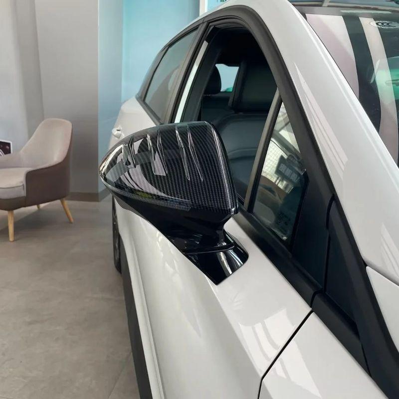 For MG 4 MG4 EV Mulan 2024 ABS Carbon Fiber Black Side Door Rearview Mirror Frame Cover Trims Sticker Car Accessories