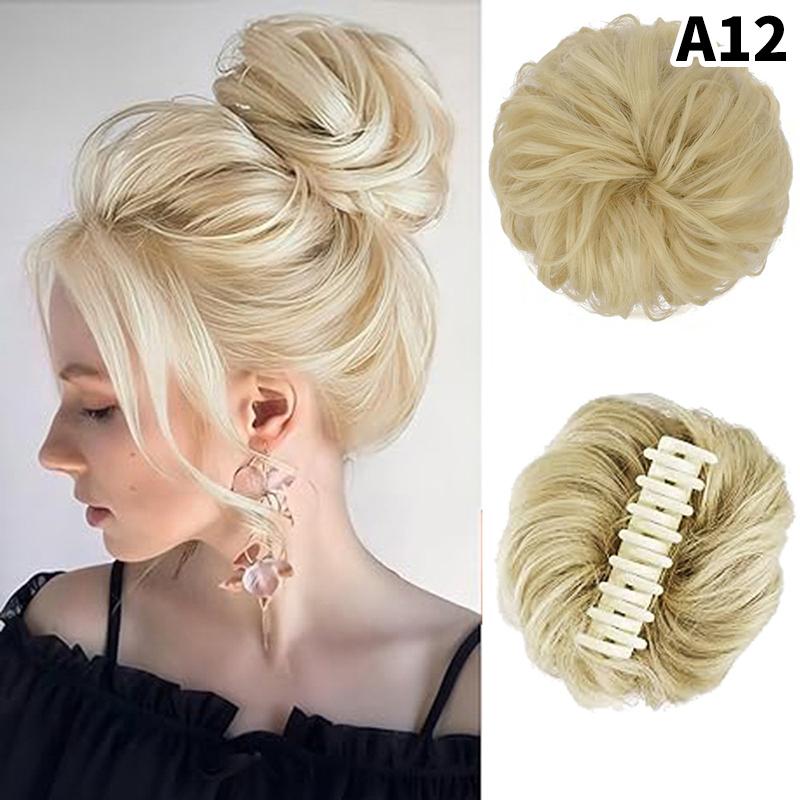 Extensions de cheveux synthétiques en chignon bouclé et désordonné, queue de cheval, pince de préhension, chouchou, élastique, épingle à cheveux pour femmes, outils de coiffure