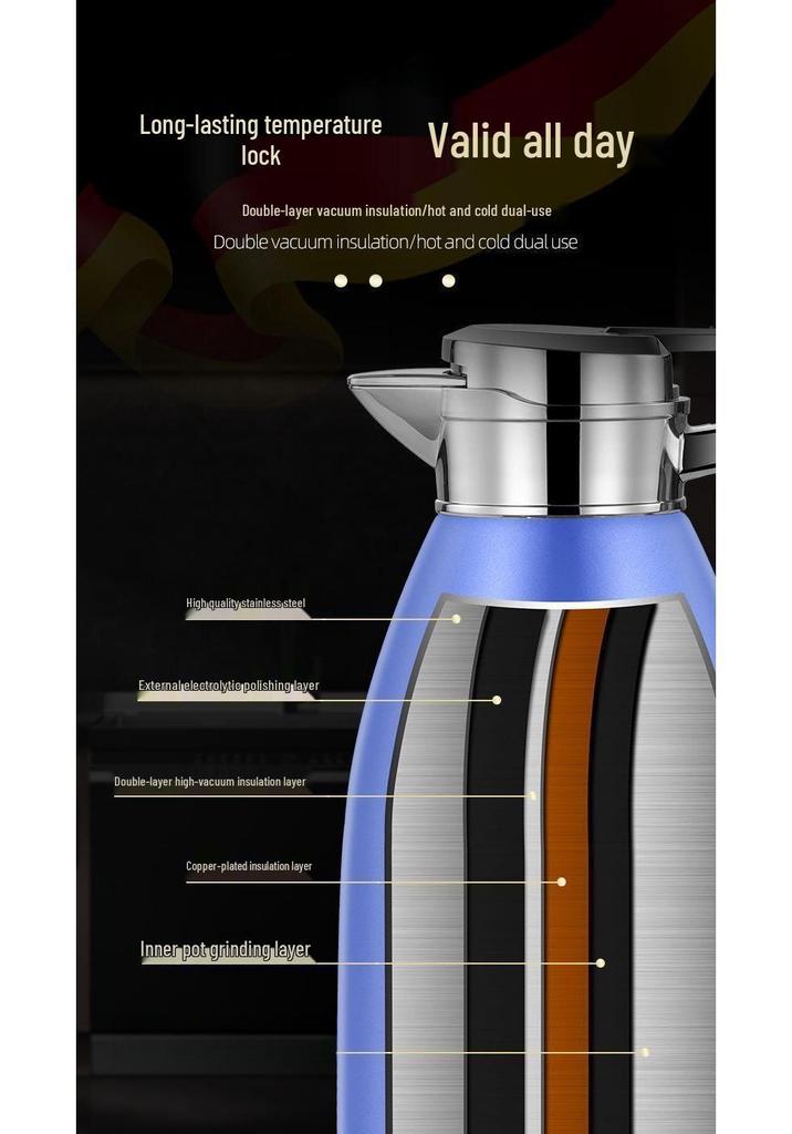 Stainless Steel Double-Layer Insulated Anti-Scald Kettle for Home & Commercial Use