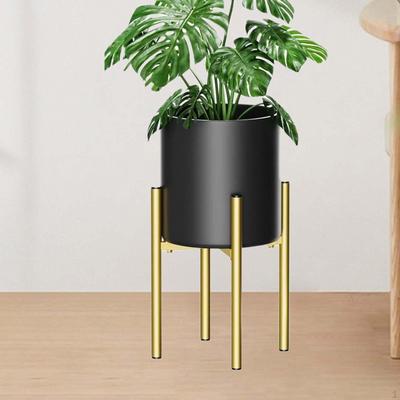 Adjustable Plant Stand Metal Item Gold Stable Flower Holder Heavy Duty Rack Mid Century