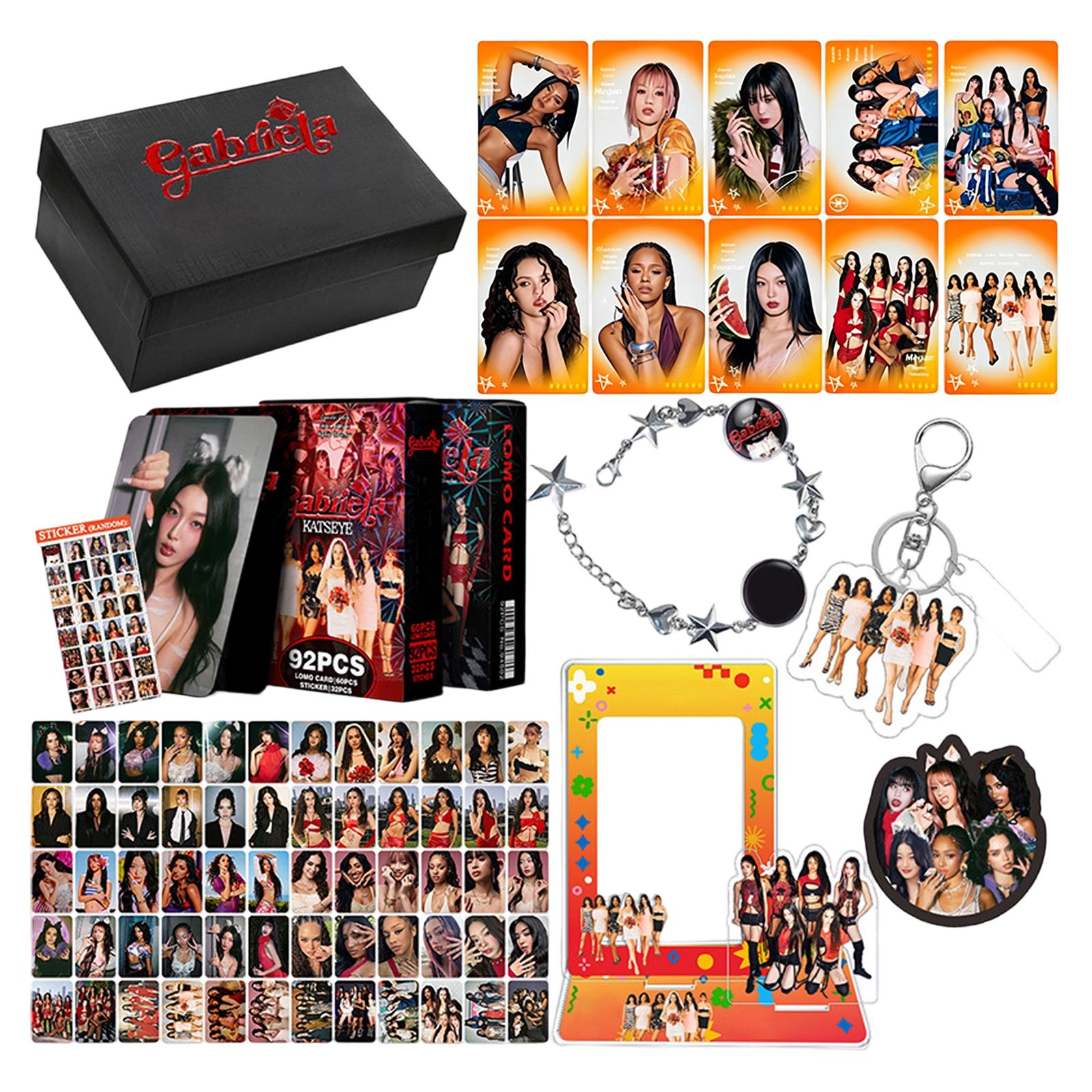 Gift Box Star LOMO Card Alloy Bracelet Stand Up Photo Keychain Transparent Card Gift Set One Size