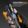 Powerful LED Flashlight Battery Display USB Rechargeable Light Telescopic Zoom Torch Lamp Outdoor Camping Fishing Lantern