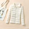 Feather large size down jacket women's new winter short light and thin stand-up collar thickened warm and slim white duck down jacket