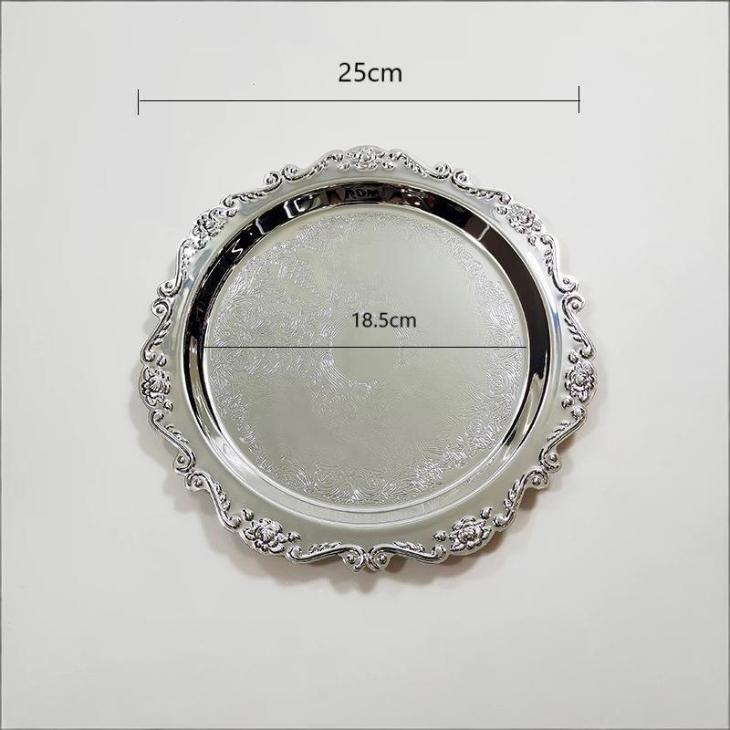 Retro Luxus Versilberte Teller Kuchen Dessert Tablett High Tea Snack Obstschale Schmuckaufbewahrung Tischdekor Haus El Zubehör